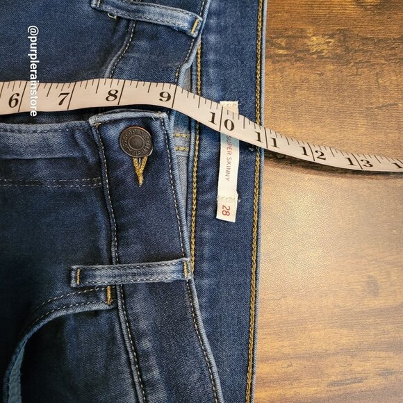 Levi's Jeans 28 Super Skinny 710 Mid Rise Medium Dark Wash Stretch Western - Picture 9 of 13